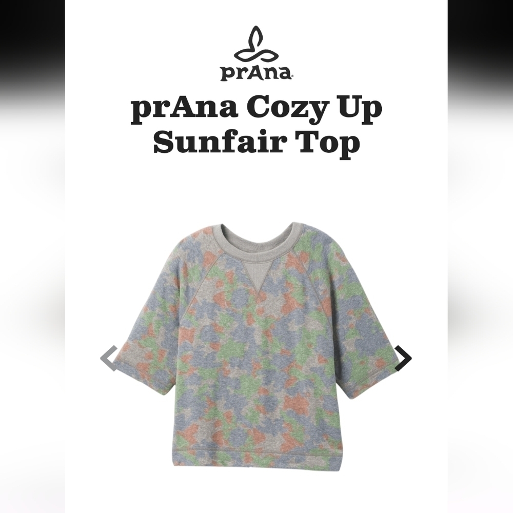 New Prana cozy up relaxed fit sunfair top gray & pastel Woman's XL or L.